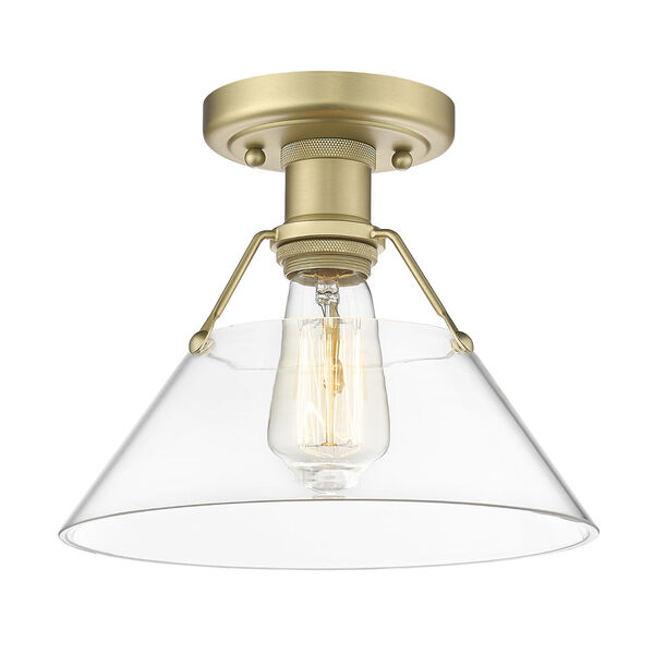 Orwell Brushed Champagne Bronze and Clear Glass One-Light Flush Mount, image 1